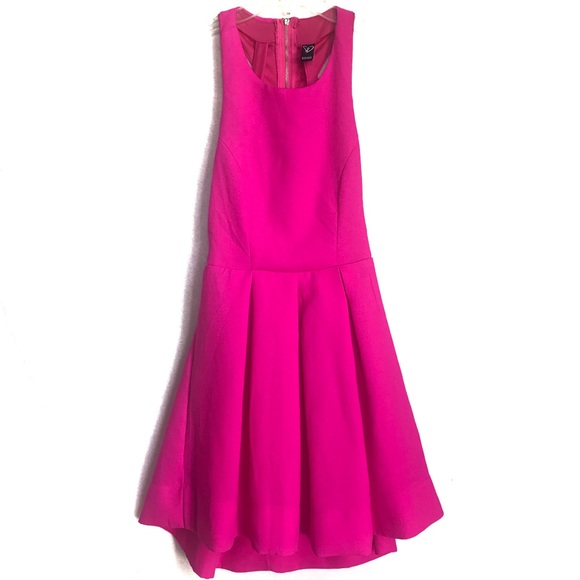 pink fit and flare cocktail dress